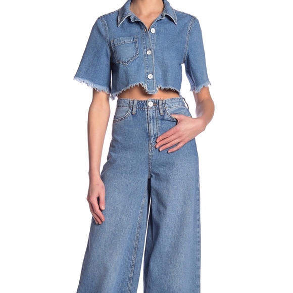 free people denim set